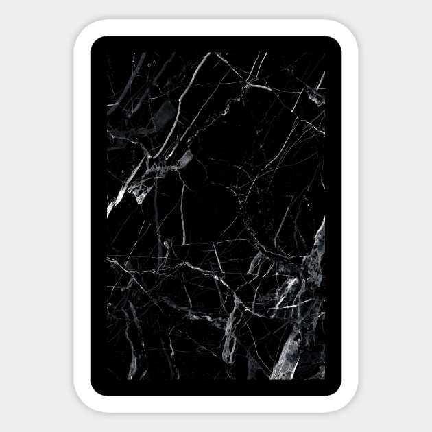 Black marble Sticker by dmitryb1